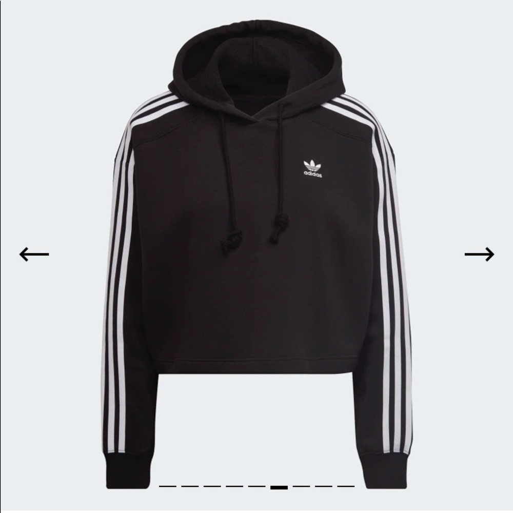 Adidas black crop hoodie top M so cute